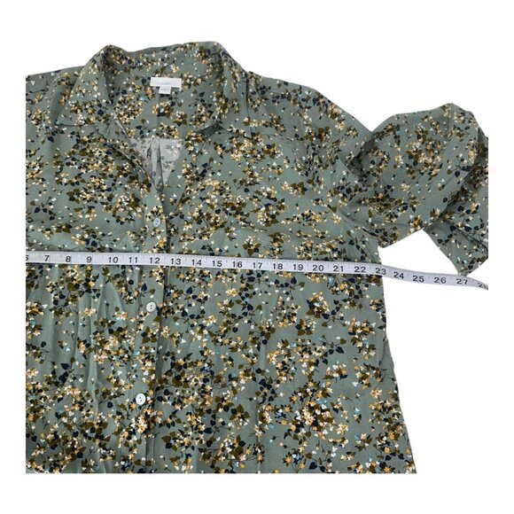 J.Jill Womens Floral-Print Button-Front Tunic Roll Tap Sleeves Relaxed Fit Sz L - Picture 6 of 12